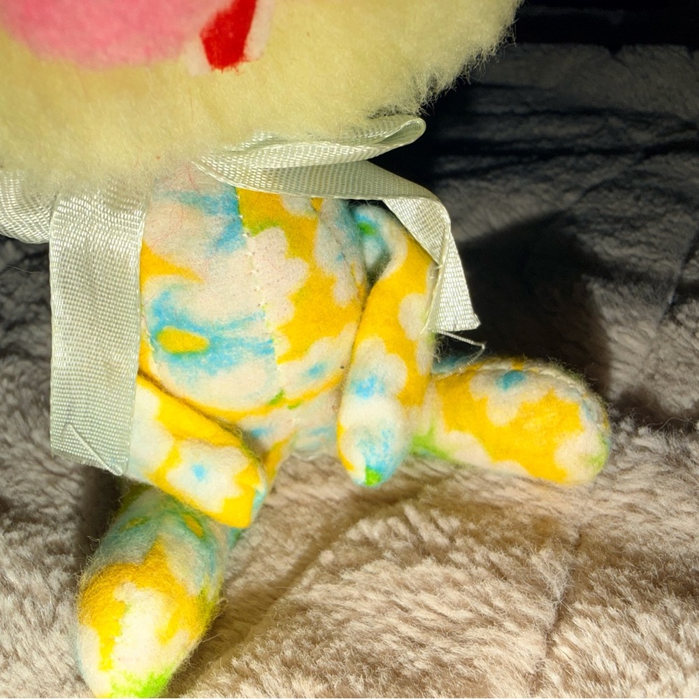 Vintage Velveteen Sawdust Stuffed Yellow Rabbit Japan Dream Pet - Picture 3 of 10
